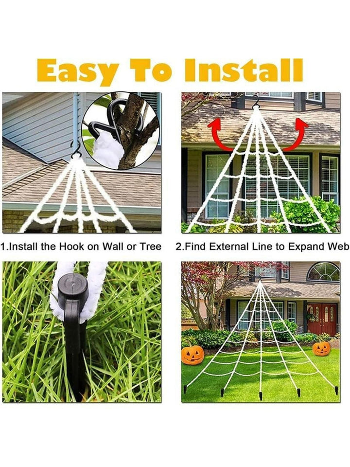 Araignée Géante en Peluche Effrayante et Lumineuse pour Décoration de Fête D'Halloween