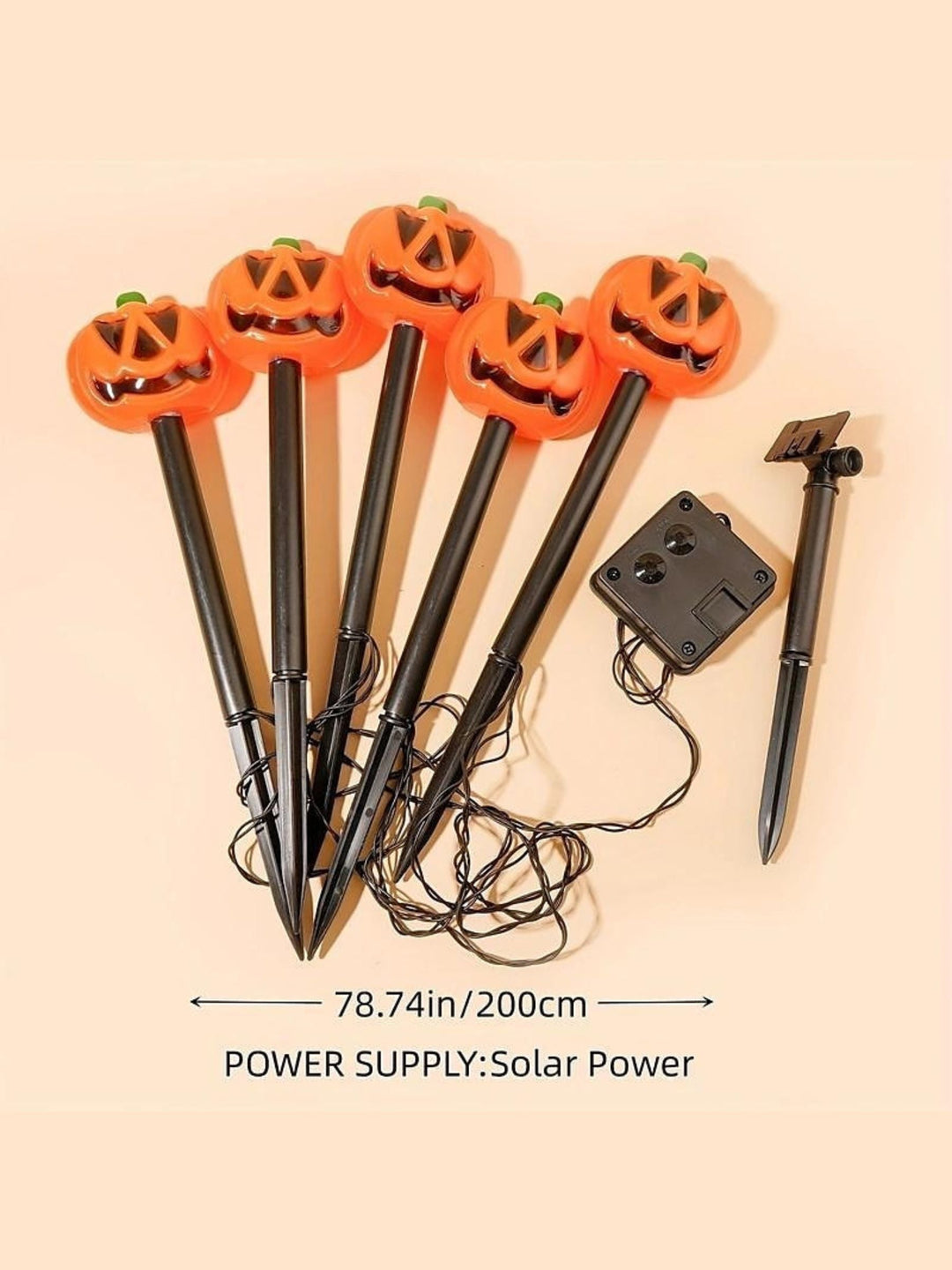 Lanterne Solaire de Décoration D'Horreur avec Tête de Mort et Citrouille pour Halloween