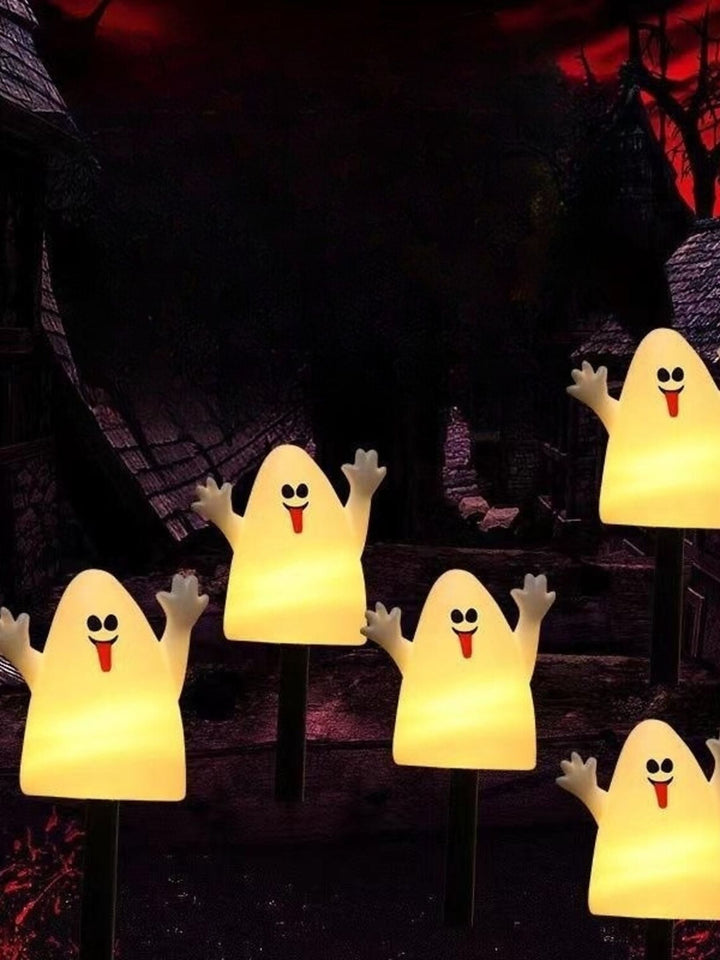 Lanterne Solaire de Décoration D'Horreur avec Tête de Mort et Citrouille pour Halloween