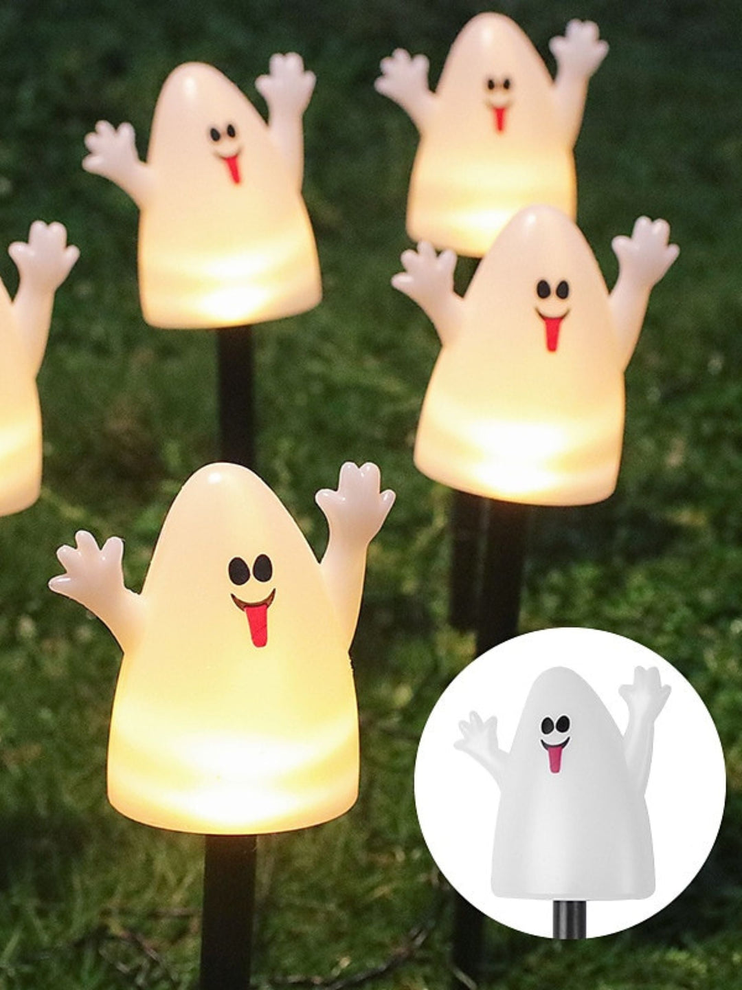 Lanterne Solaire de Décoration D'Horreur avec Tête de Mort et Citrouille pour Halloween