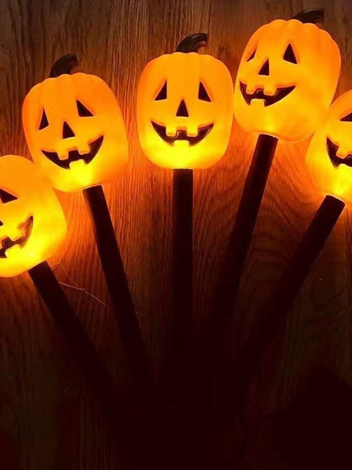 Lanterne Solaire de Décoration D'Horreur avec Tête de Mort et Citrouille pour Halloween