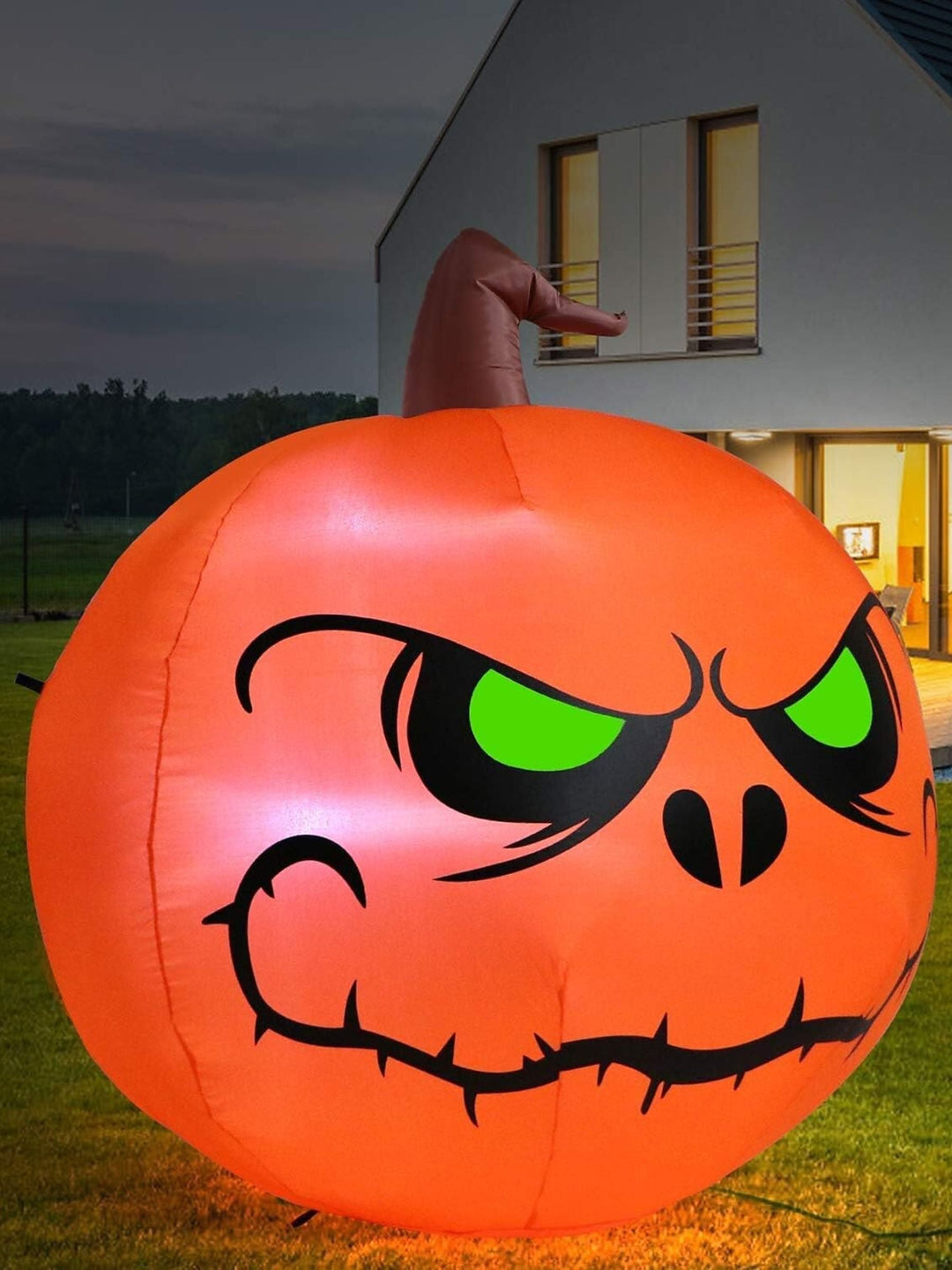 Accessoires de Décoration Lumineuse de Citrouille de Sorcière Gonflable Orange D'Extérieur D'Halloween