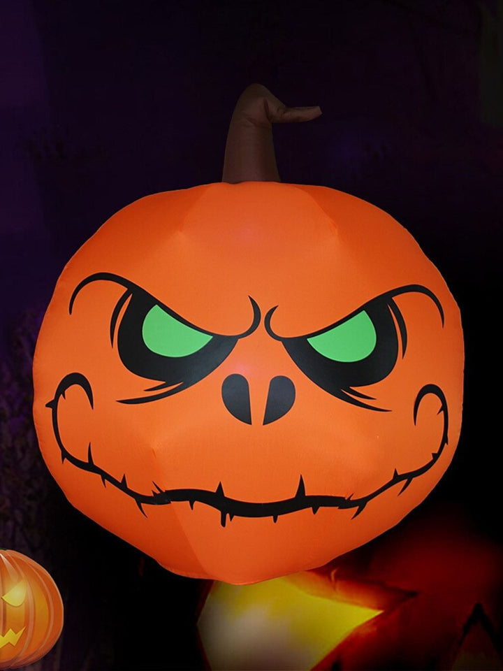 Accessoires de Décoration Lumineuse de Citrouille de Sorcière Gonflable Orange D'Extérieur D'Halloween