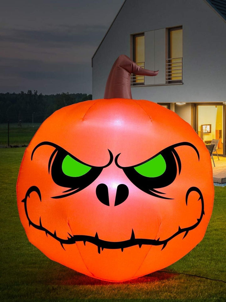 Accessoires de Décoration Lumineuse de Citrouille de Sorcière Gonflable Orange D'Extérieur D'Halloween
