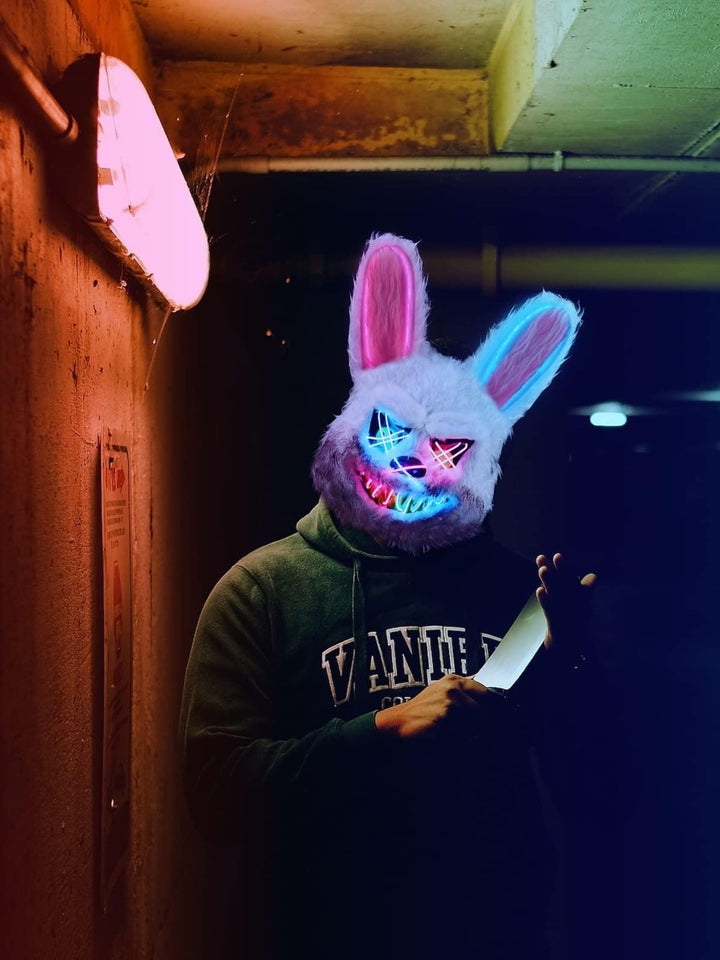 Masque Lumineux en Peluche Effrayant de Dessin Animé D'Halloween