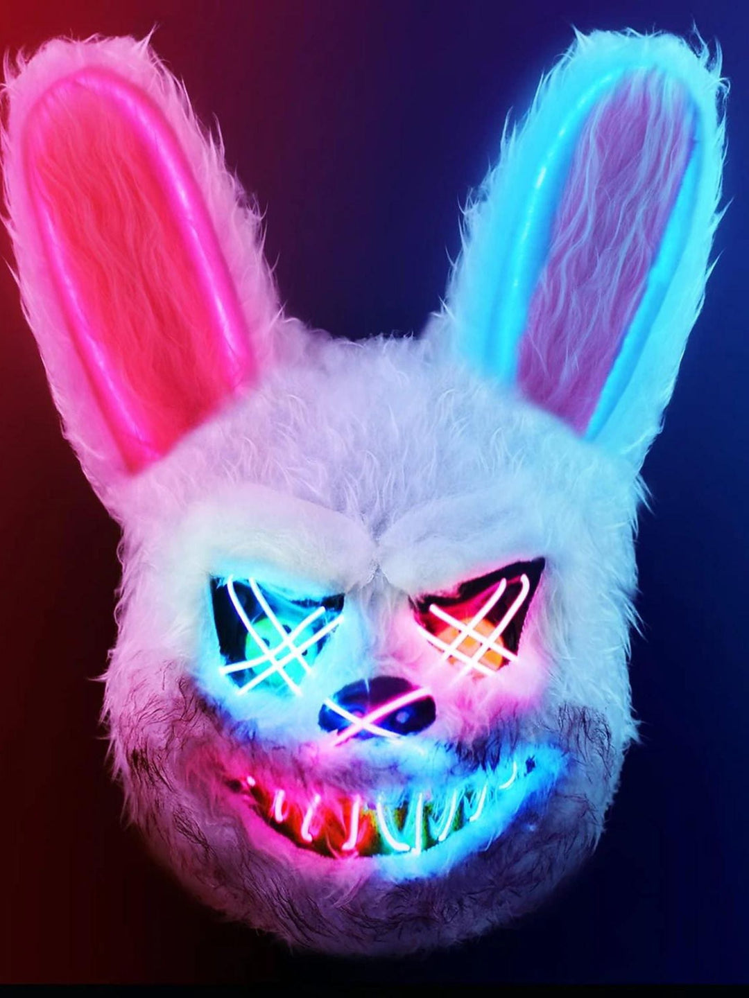 Masque Lumineux en Peluche Effrayant de Dessin Animé D'Halloween