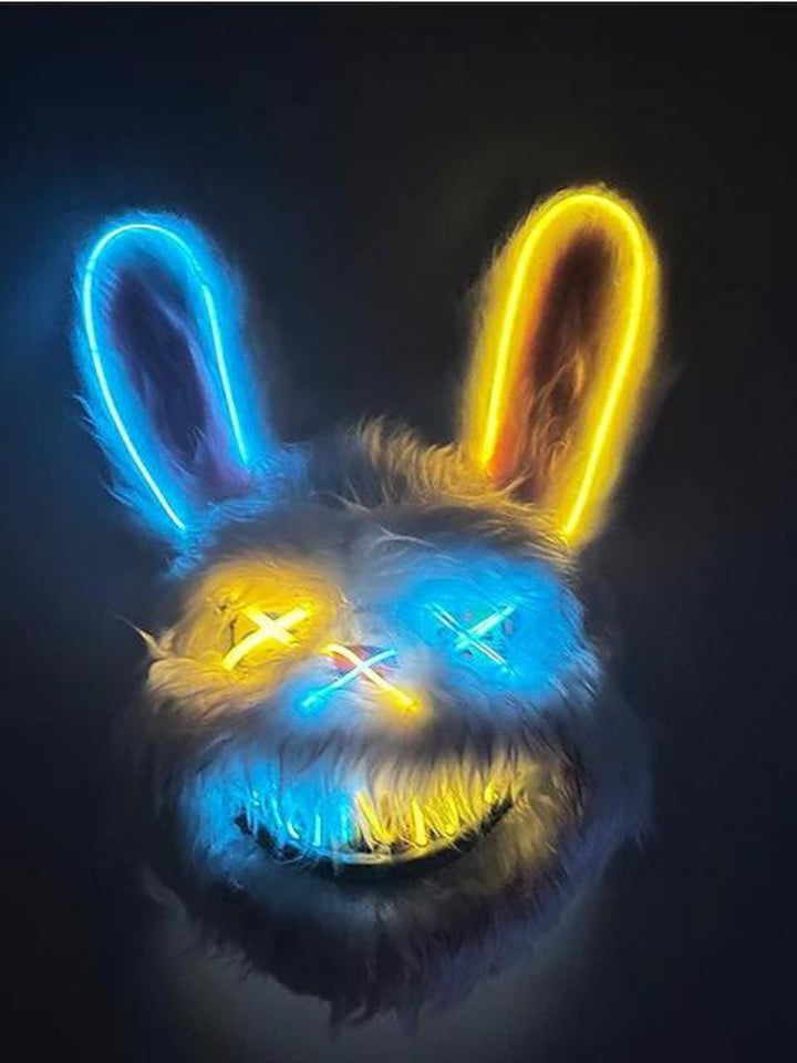Masque Lumineux en Peluche Effrayant de Dessin Animé D'Halloween