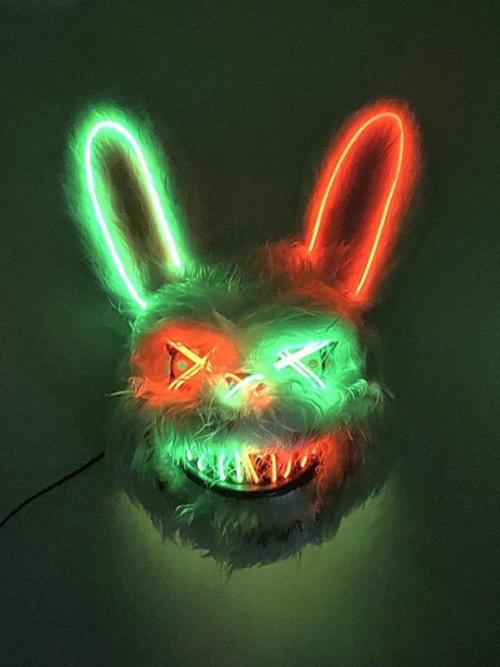 Masque Lumineux en Peluche Effrayant de Dessin Animé D'Halloween