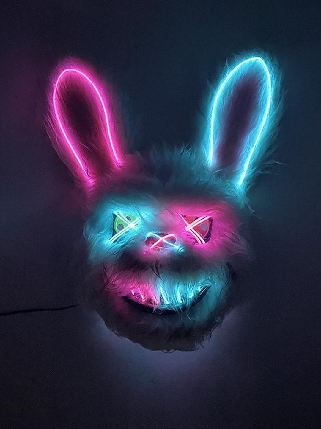 Masque Lumineux en Peluche Effrayant de Dessin Animé D'Halloween