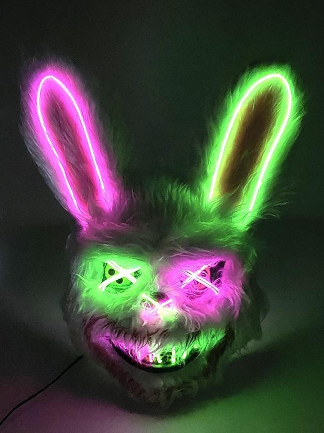 Masque Lumineux en Peluche Effrayant de Dessin Animé D'Halloween