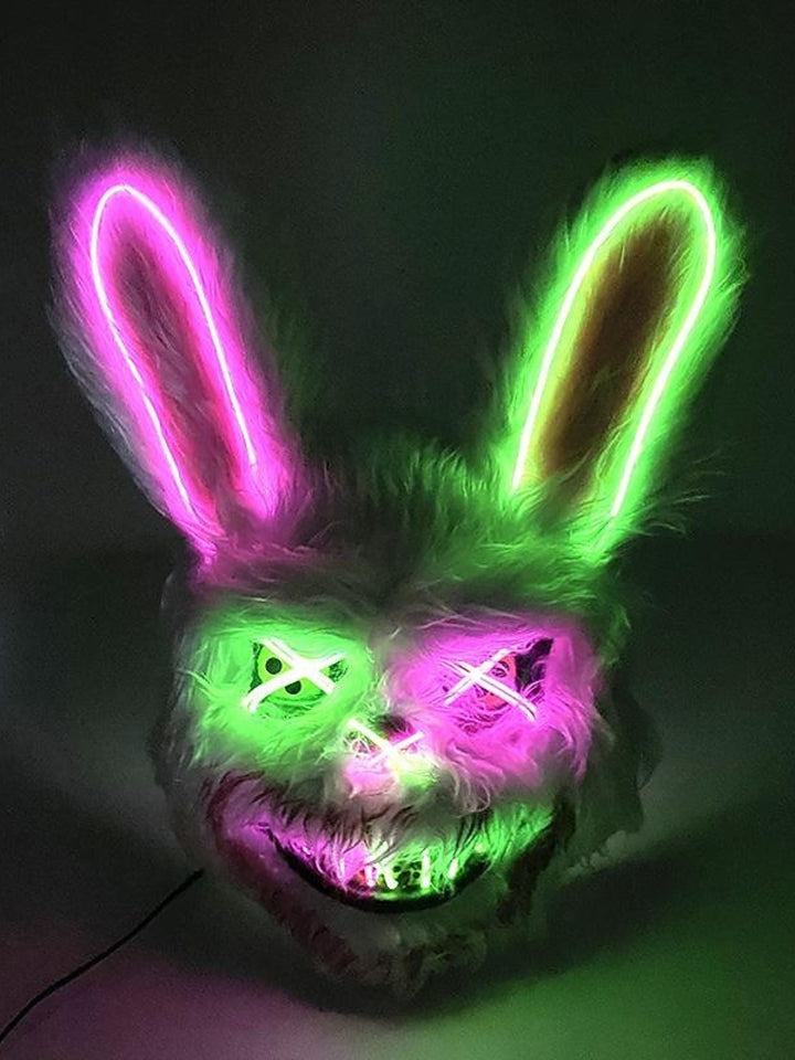 Masque Lumineux en Peluche Effrayant de Dessin Animé D'Halloween