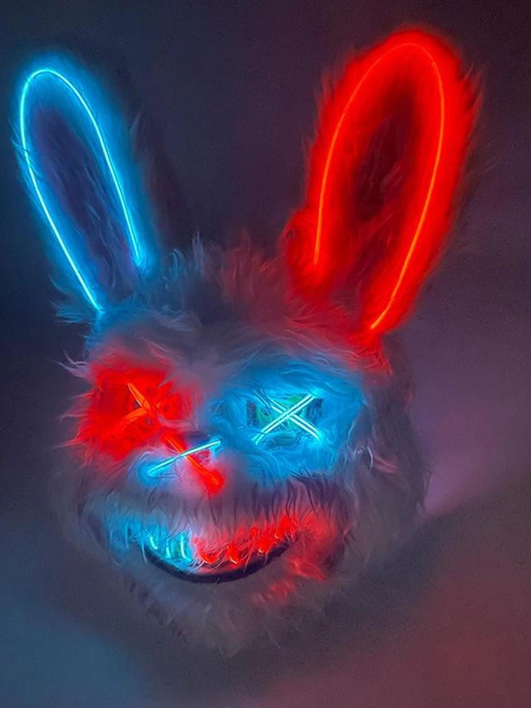 Masque Lumineux en Peluche Effrayant de Dessin Animé D'Halloween