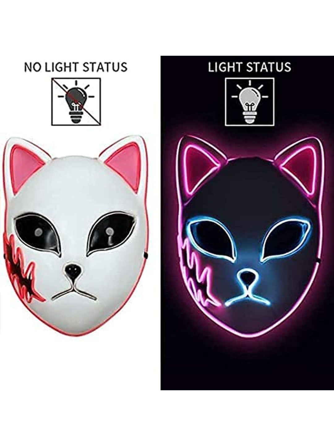 Masque Lumineux Classique D'Halloween pour Cosplay