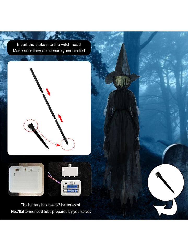 Décoration Suspendue Effrayante à Dégradé Coloré pour Halloween, Sorcière, Fantôme, Commande Vocale