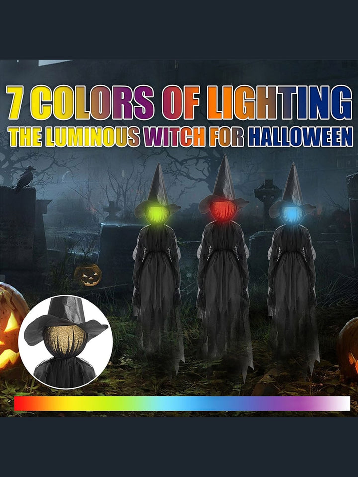 Décoration Suspendue Effrayante à Dégradé Coloré pour Halloween, Sorcière, Fantôme, Commande Vocale