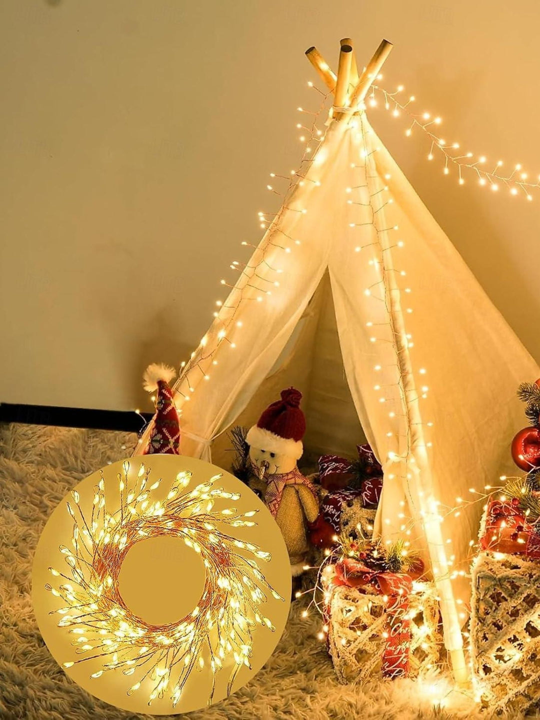 Guirlande Lumineuse Solaire à led en Fil de Cuivre Étanche pour Décoration de Jardin