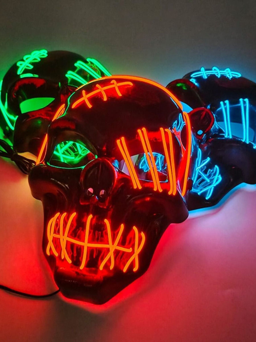Masque de Déguisement de Pirate avec Tête de Mort et Éclairage led pour Halloween
