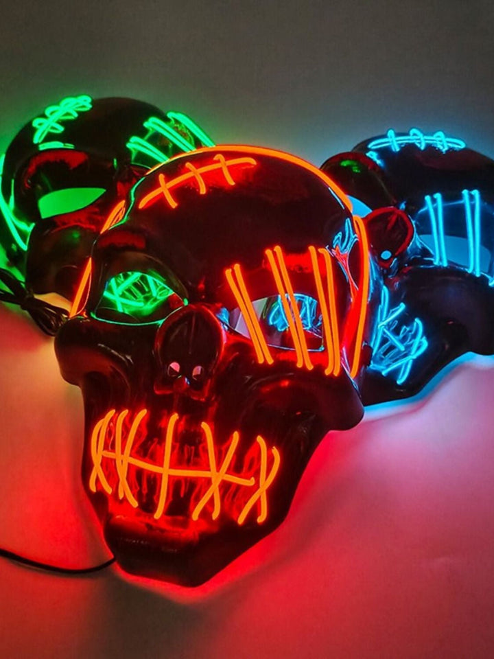 Masque de Déguisement de Pirate avec Tête de Mort et Éclairage led pour Halloween