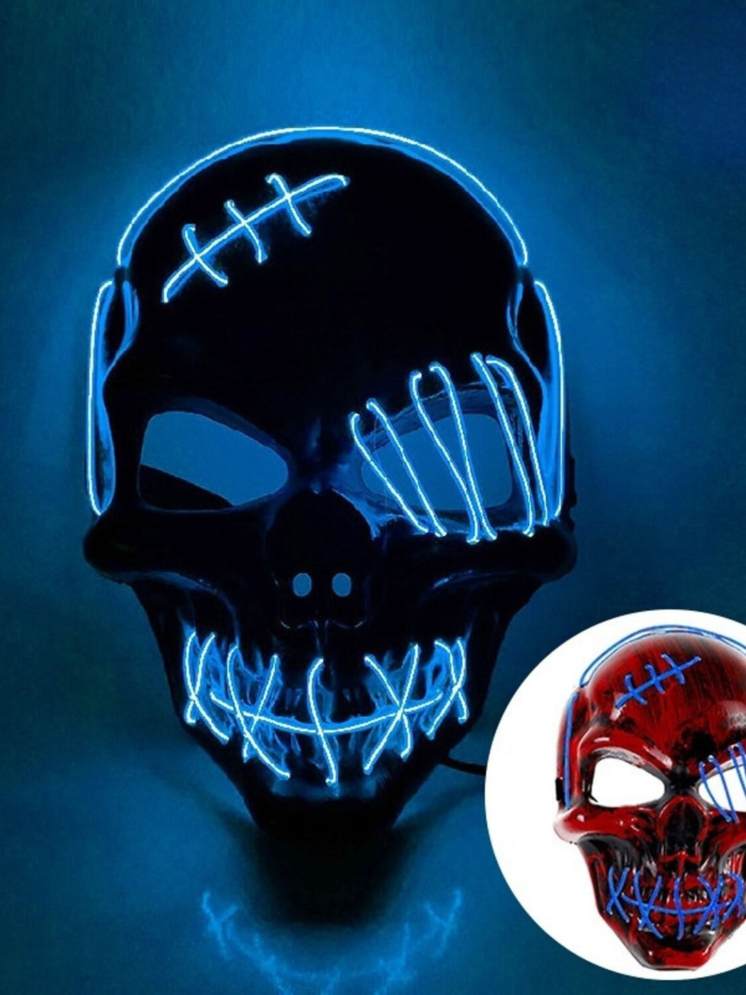 Masque de Déguisement de Pirate avec Tête de Mort et Éclairage led pour Halloween