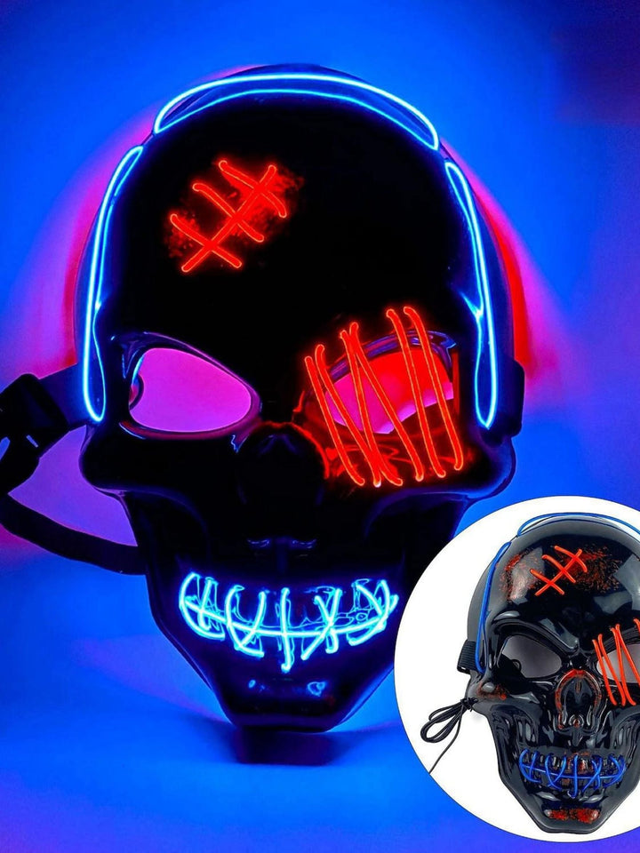 Masque de Déguisement de Pirate avec Tête de Mort et Éclairage led pour Halloween
