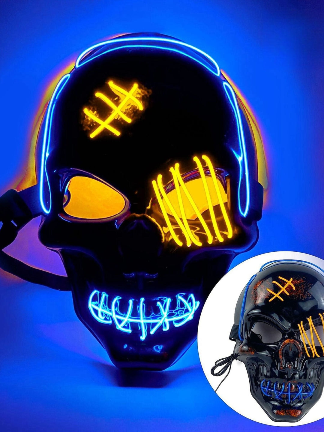Masque de Déguisement de Pirate avec Tête de Mort et Éclairage led pour Halloween