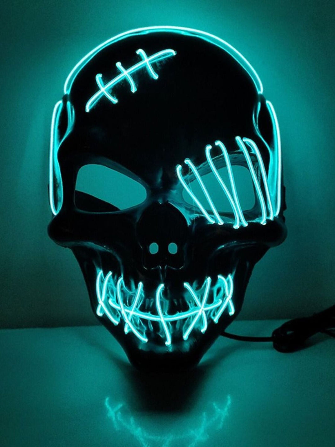 Masque de Déguisement de Pirate avec Tête de Mort et Éclairage led pour Halloween
