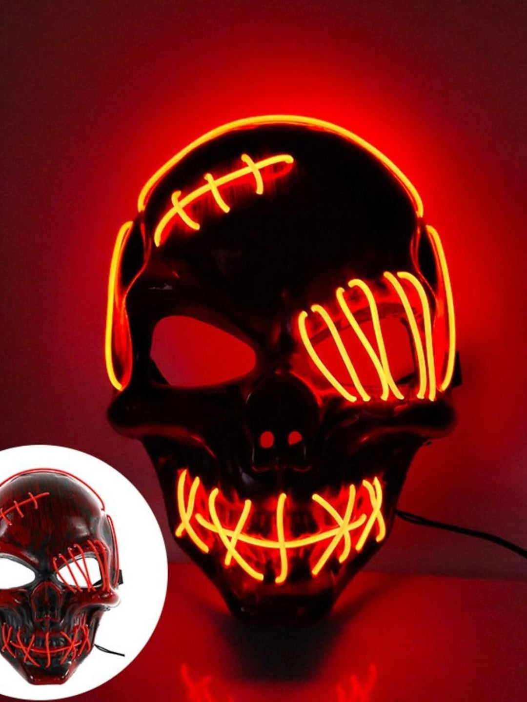 Masque de Déguisement de Pirate avec Tête de Mort et Éclairage led pour Halloween