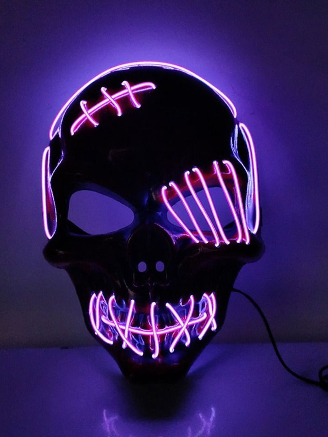 Masque de Déguisement de Pirate avec Tête de Mort et Éclairage led pour Halloween