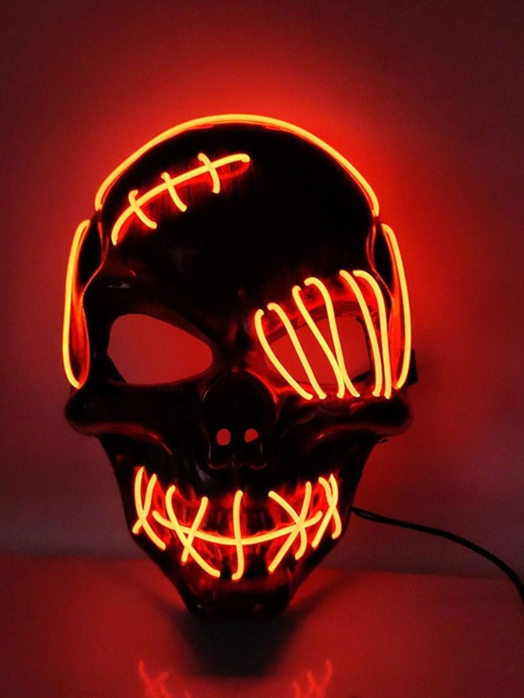Masque de Déguisement de Pirate avec Tête de Mort et Éclairage led pour Halloween