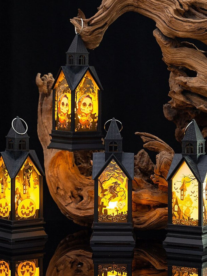 Lampe de Table à Bougie led Noire Rétro pour Halloween