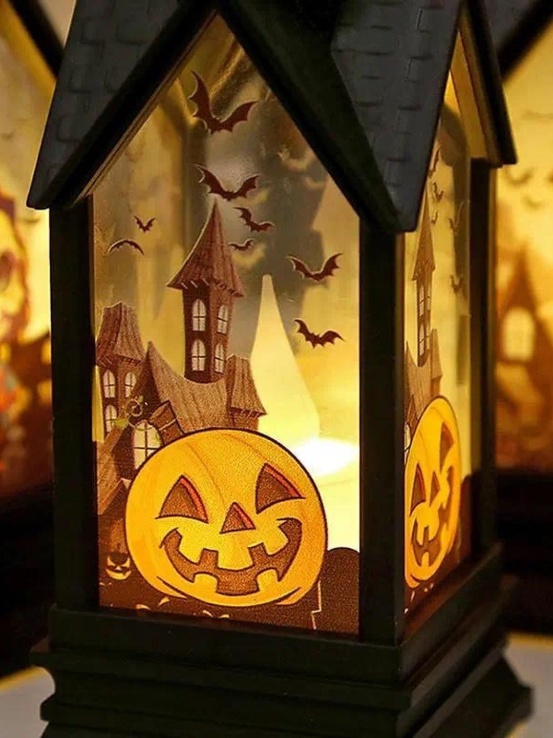 Lampe de Table à Bougie led Noire Rétro pour Halloween