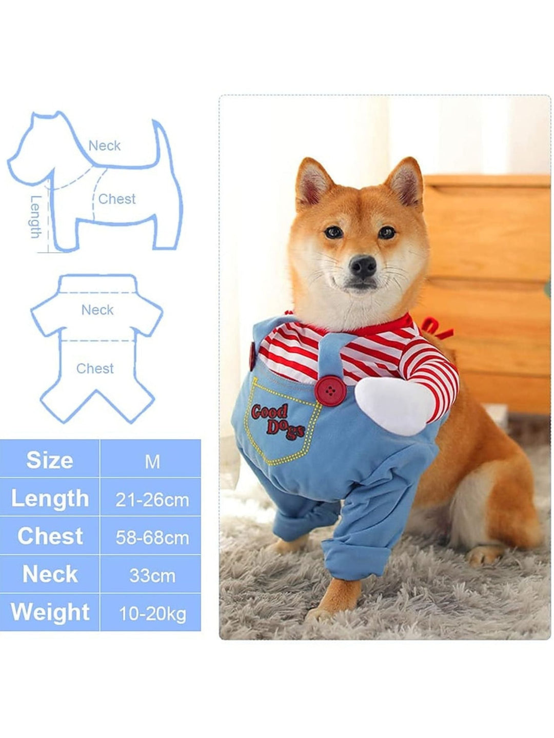 Costume D'Halloween pour Animal de Compagnie, Poupée Mortelle et Mignonne, Chien D'Horreur