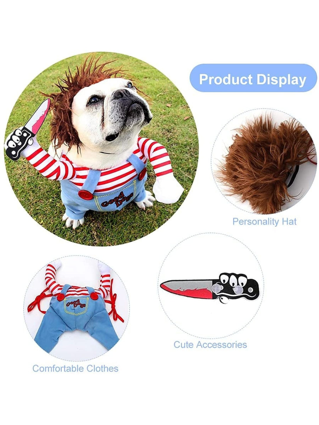 Costume D'Halloween pour Animal de Compagnie, Poupée Mortelle et Mignonne, Chien D'Horreur