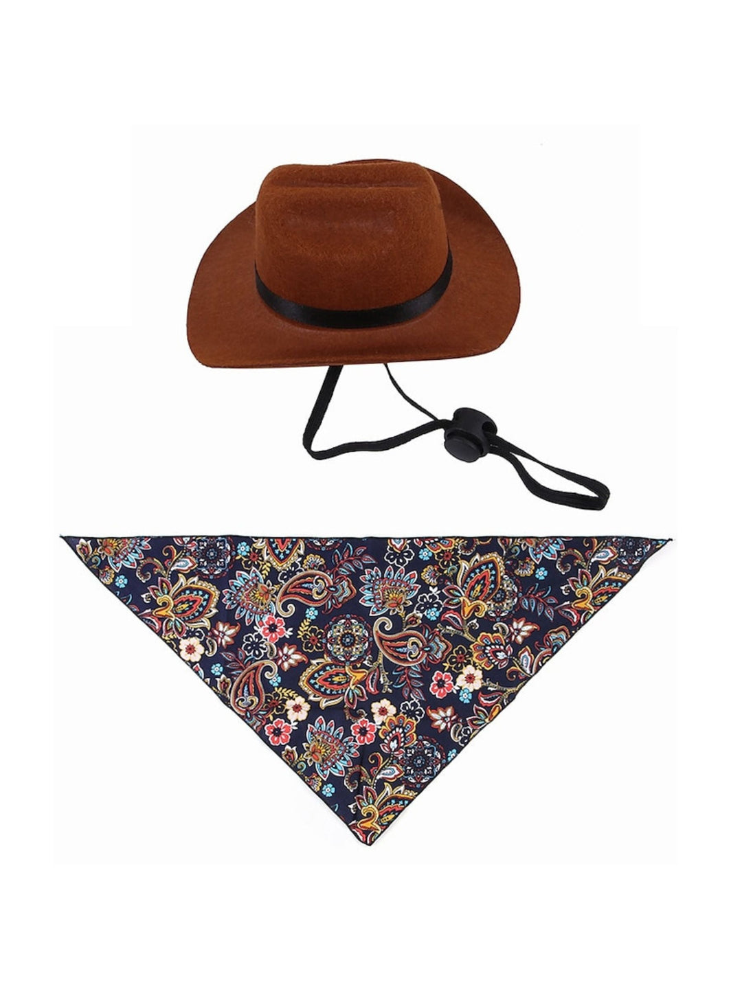 Ensemble D'Accessoires pour Animaux de Compagnie avec Chapeau de Cowboy Rétro de Style Western pour Halloween