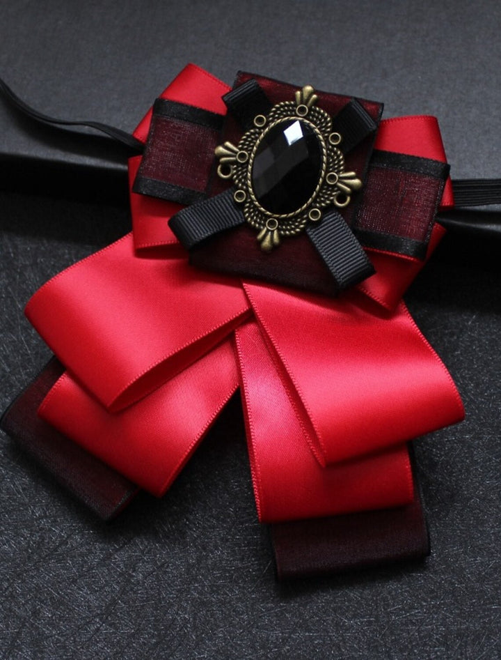 Noeud Papillon Pour Homme Couleur Unie Noir Jaune Rouge Avec Strass