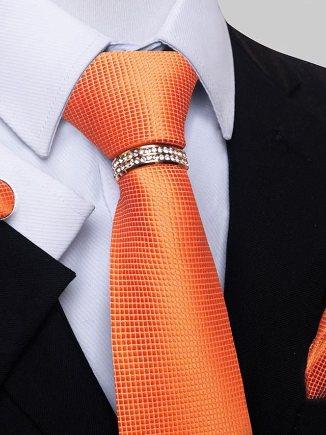 Cravates Basiques Pour Hommes De Couleur Unie Jaune Clair Blanc Rouge Foncé Avec Strass