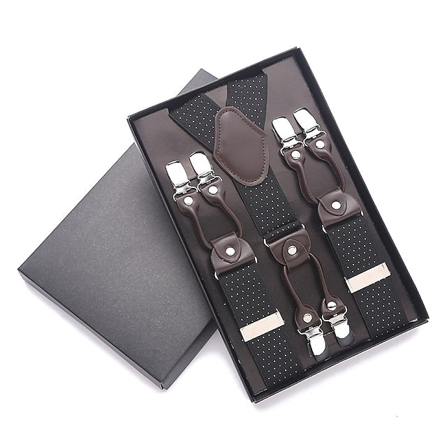 Bretelles De Couleur Unie Pour Hommes En Polyester Et Nylon Avec Boucle En Métal