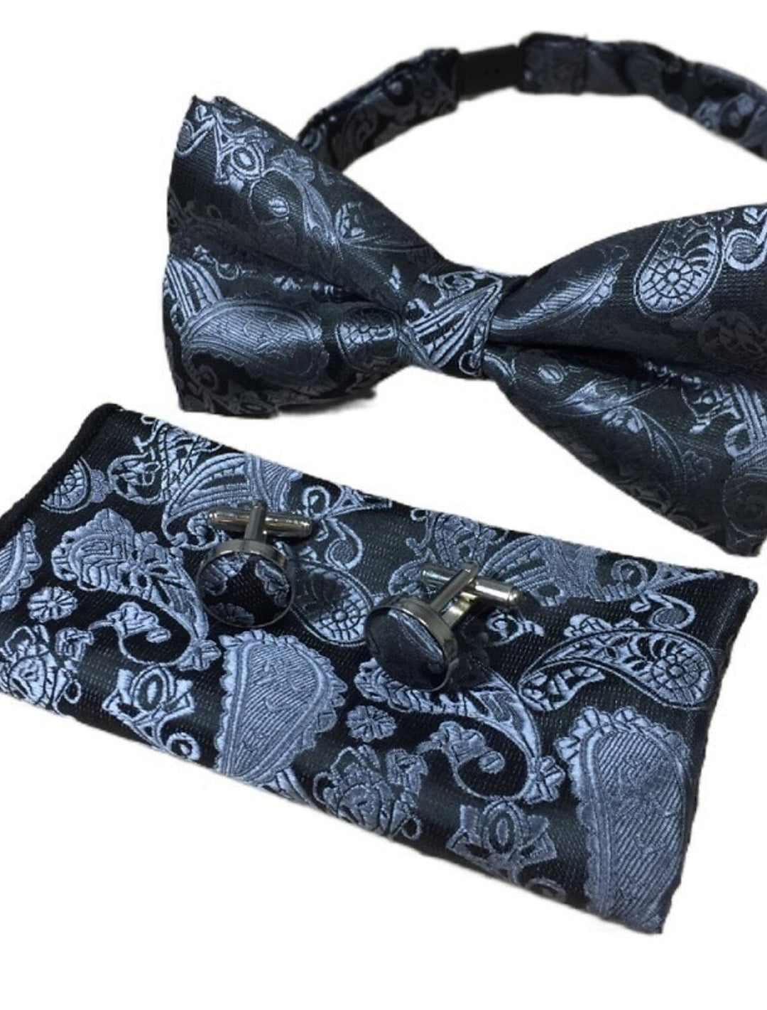 Ensembles De Cravates Jacquard Pour Hommes, Nœud Papillon, Pochette, Boutons De Manchette