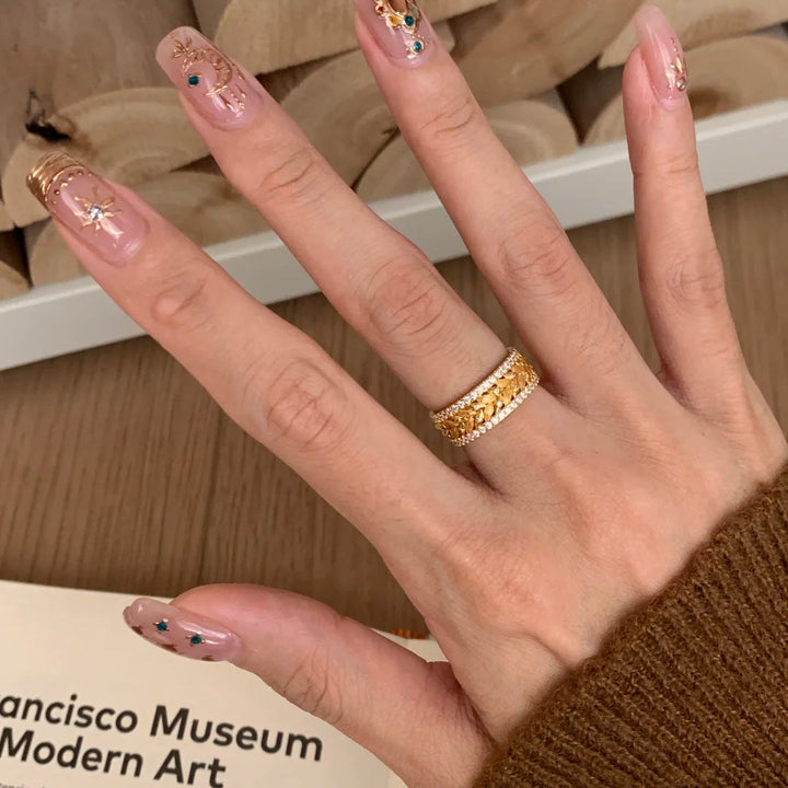 Bague De Luxe En Or Et Diamants Scintillants Style Rétro