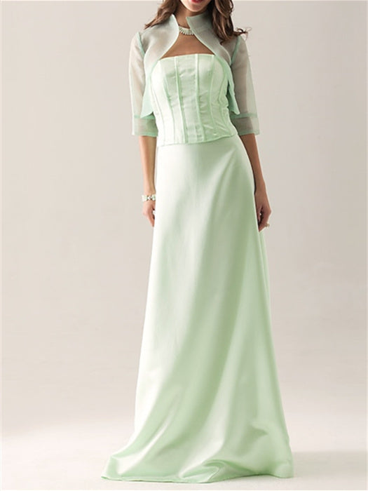 Manteaux / Vestes Élégants à Manches Mi-Longues en Organza avec Couleur Pure