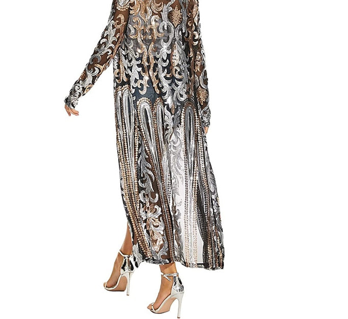 Manteaux/Vestes/Manteaux Enveloppants pour Femmes avec Totem/Paillettes/Appliques, Longueur Cheville, Manches Longues, Étoles de Mariage