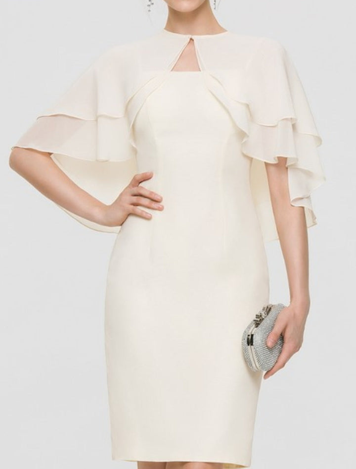 Châle/Boléro en Mousseline de Soie Sans Manches pour Invité de Mariage pour Femme avec Couleur Unie