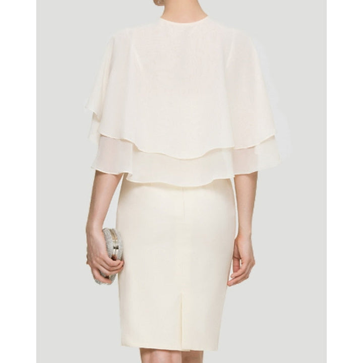 Châle/Boléro en Mousseline de Soie Sans Manches pour Invité de Mariage pour Femme avec Couleur Unie