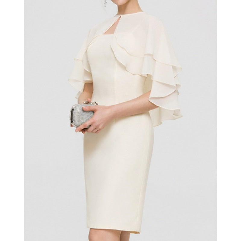 Châle/Boléro en Mousseline de Soie Sans Manches pour Invité de Mariage pour Femme avec Couleur Unie