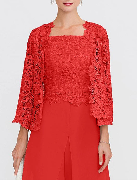 Châle/Boléro en Dentelle Florale à Manches 3/4 pour Invité de Mariage pour Femme