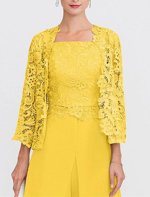 Châle/Boléro en Dentelle Florale à Manches 3/4 pour Invité de Mariage pour Femme