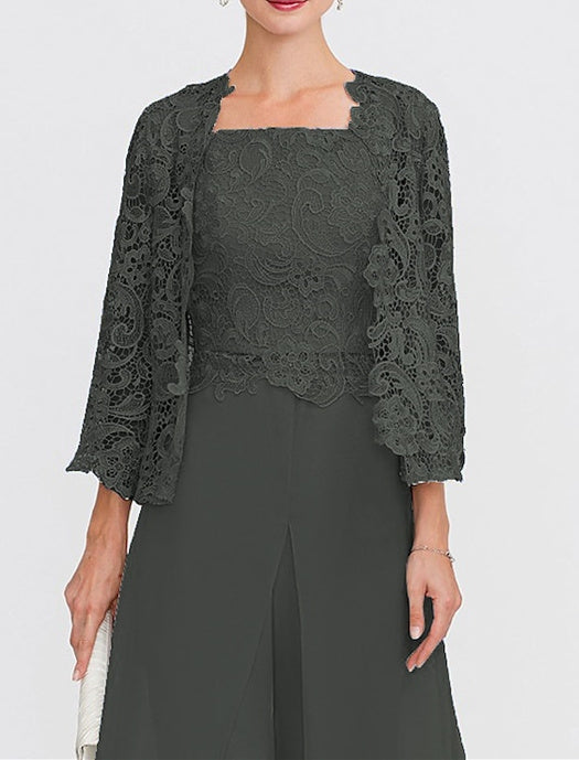 Châle/Boléro en Dentelle Florale à Manches 3/4 pour Invité de Mariage pour Femme