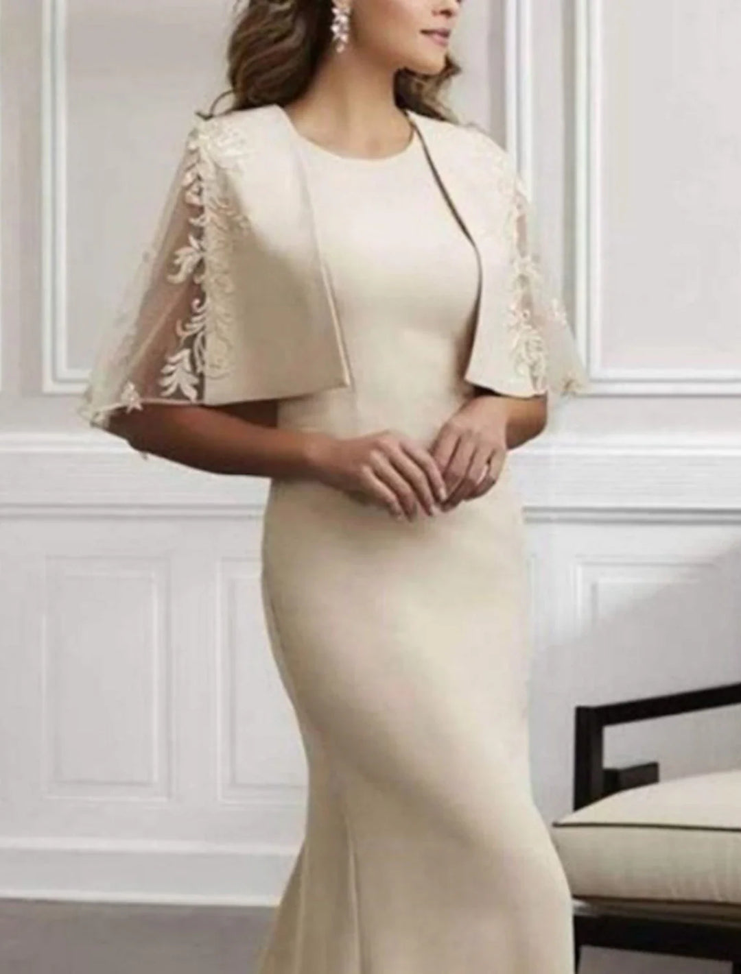 Châles Sans Manches Élégants et Purs pour Invités de Mariage pour Femmes avec Broderie