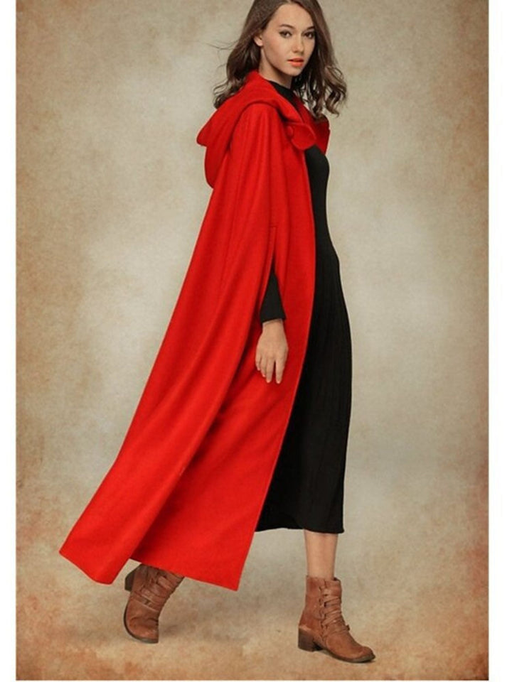 Cape Longue à Capuche Verte Foncée Vintage Médiévale pour Adulte