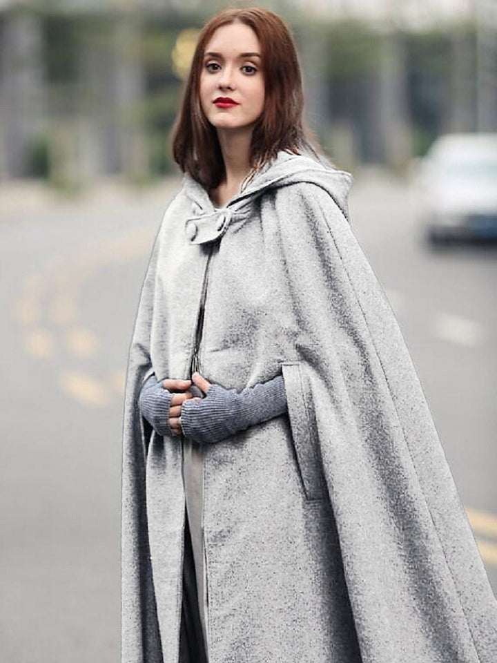 Cape Longue à Capuche Verte Foncée Vintage Médiévale pour Adulte